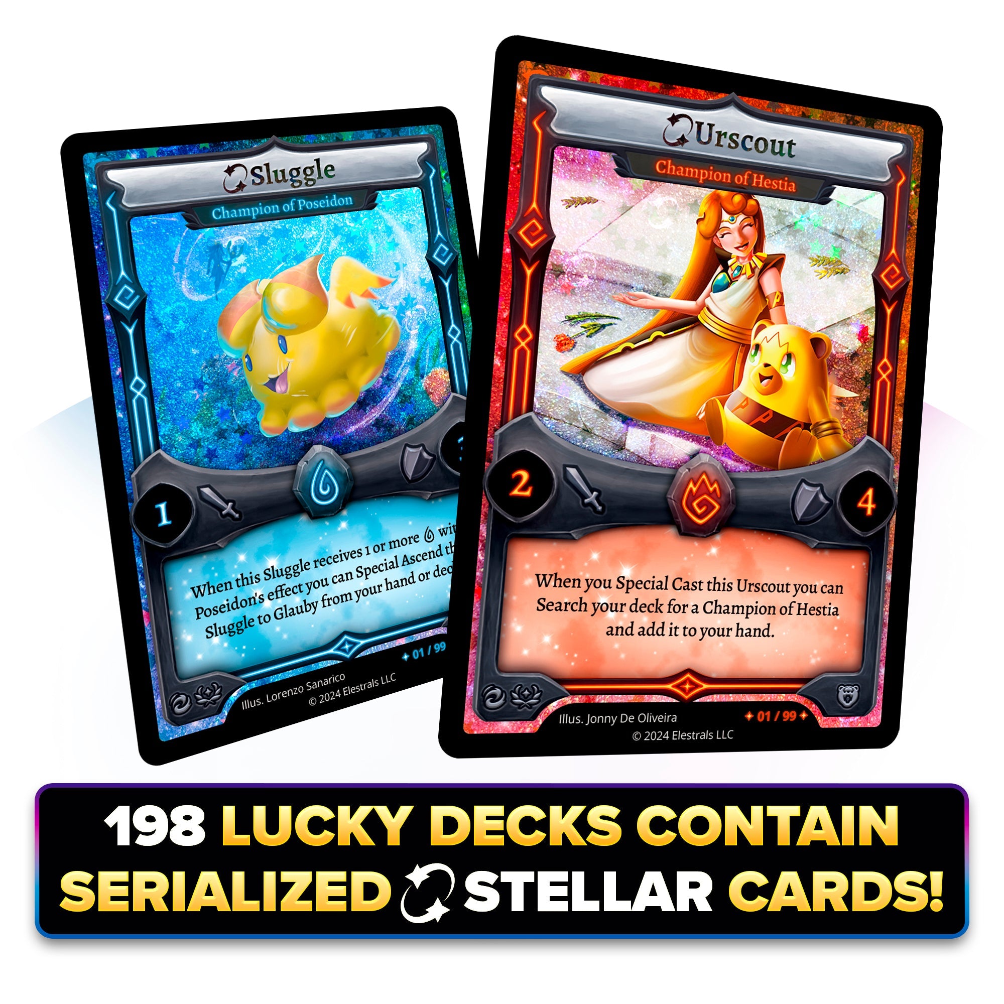 Firestorm Hestia vs. Poseidon Double Starter Deck Bundle with 4 Packs