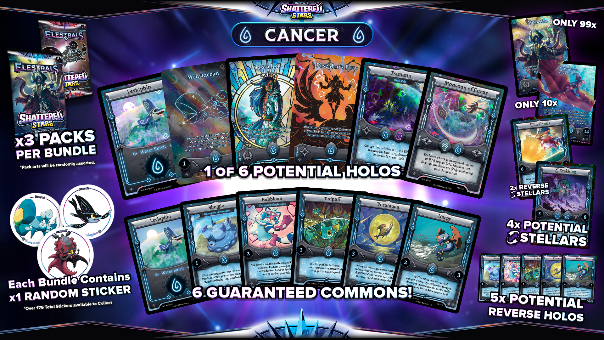 Elestrals TCG: Cancer Water Bundle - Zodiac (Shattered Stars)